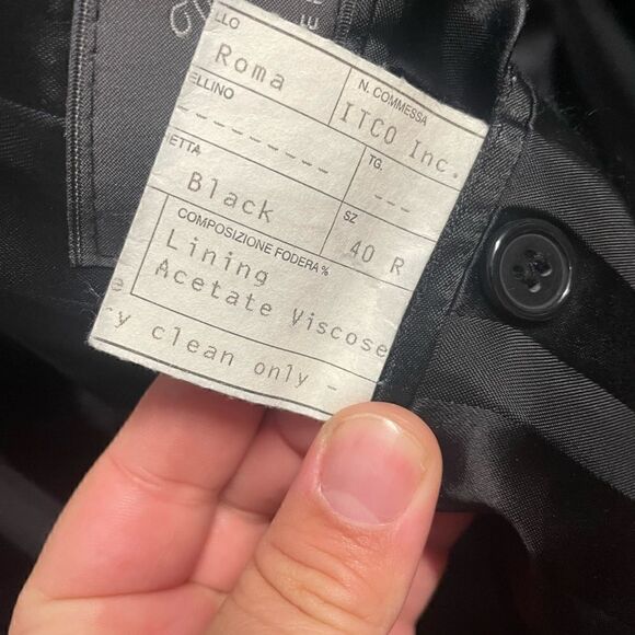 Black Cashmere and Wool Blend Italian Peacoat - Picture 7 of 7